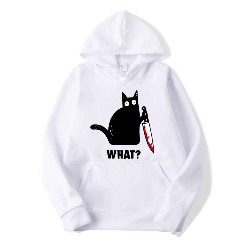 Funny Hip Hop Sweatshirt Clothing Streetwear Hoodies CAT WHA