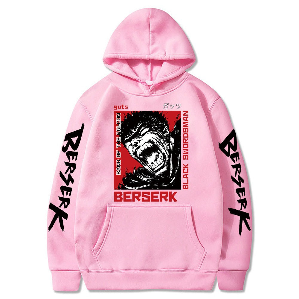 Anime Print Berserk Sword Wind Legend Gus Padded Student Pullover Sweatshirt Hoodie