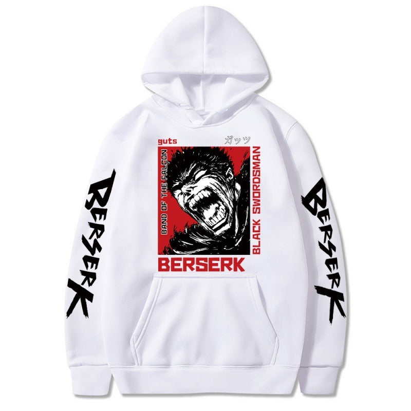 Anime Print Berserk Sword Wind Legend Gus Padded Student Pullover Sweatshirt Hoodie