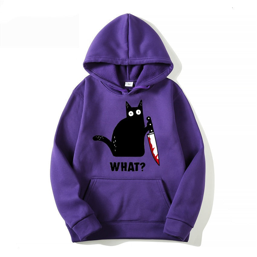 Funny Hip Hop Sweatshirt Clothing Streetwear Hoodies CAT WHA