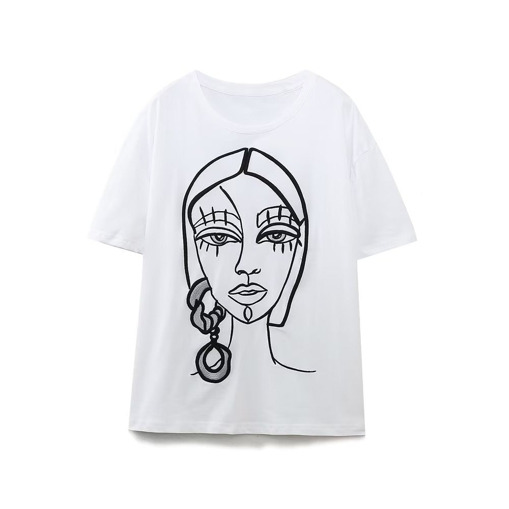 Women Corded Face Cotton White T Shirt O Neck Short Sleeve Female Casual Tees