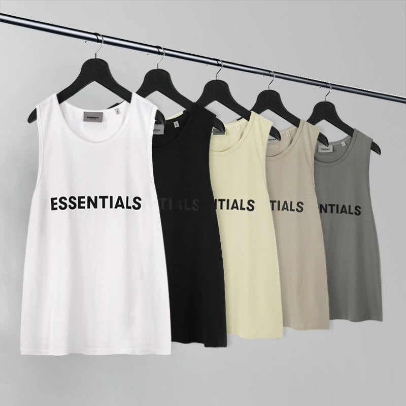 FOG FEAR OF GOD Double Line Essentials Letter T Shirt Vest Trendy High Street Casual Bottom Shirt for Men