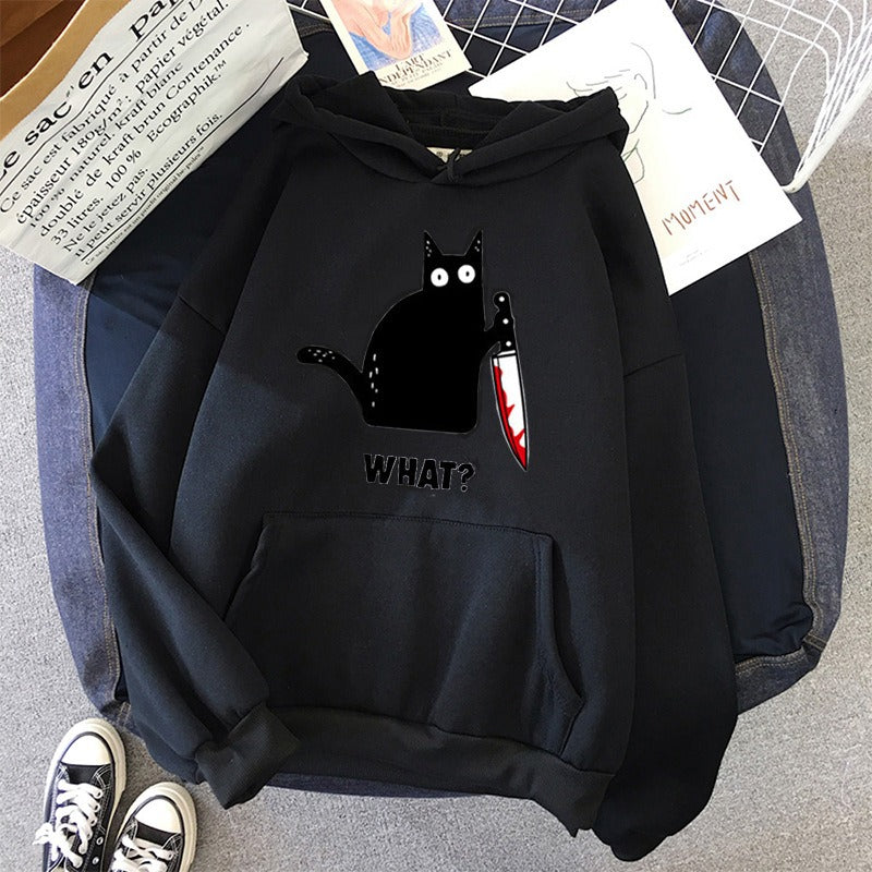 Funny Hip Hop Sweatshirt Clothing Streetwear Hoodies CAT WHA