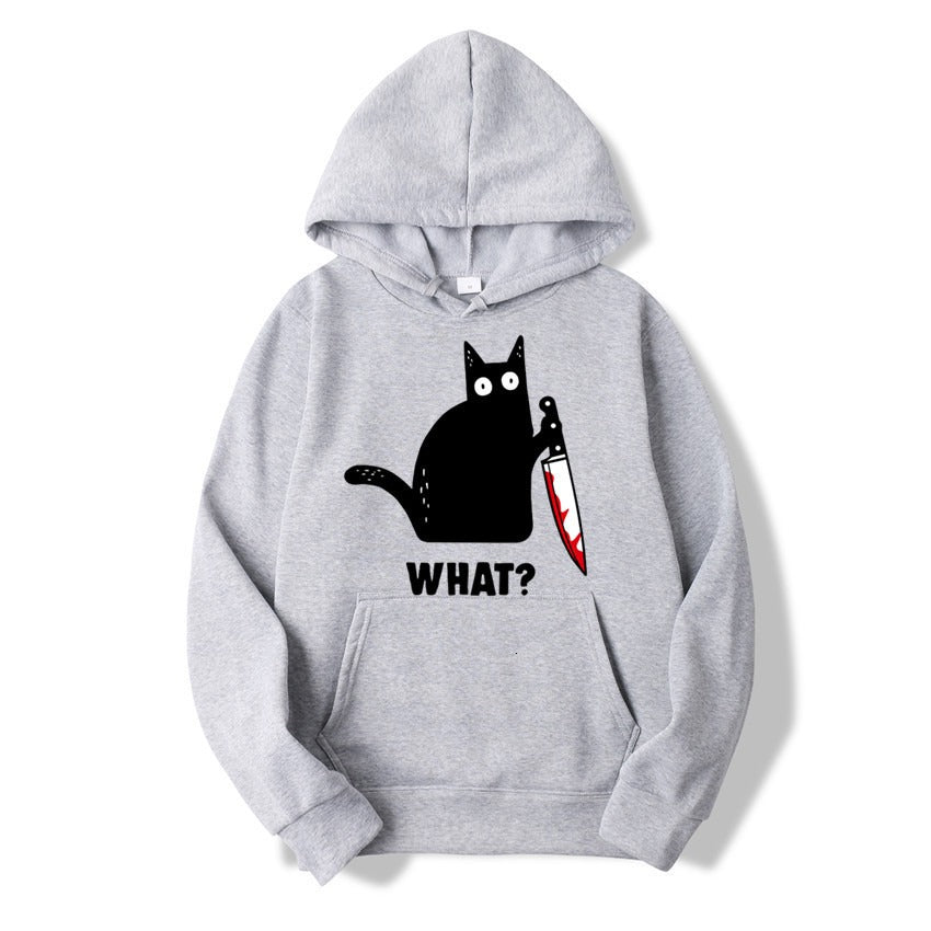 Funny Hip Hop Sweatshirt Clothing Streetwear Hoodies CAT WHA