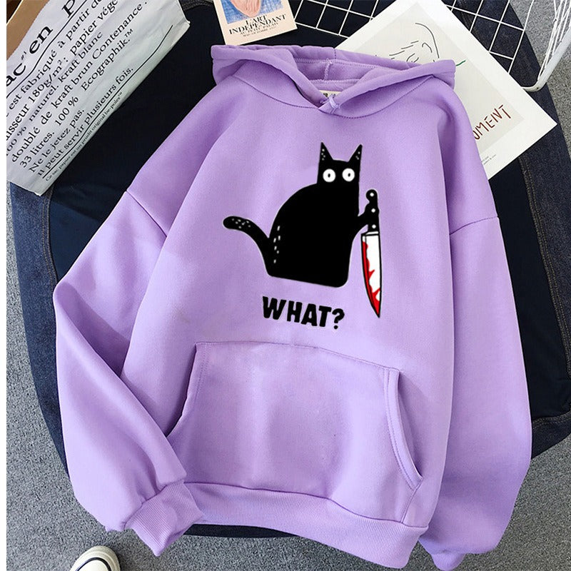 Funny Hip Hop Sweatshirt Clothing Streetwear Hoodies CAT WHA