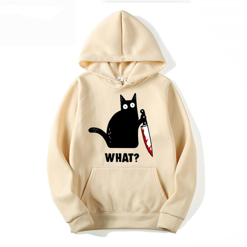 Funny Hip Hop Sweatshirt Clothing Streetwear Hoodies CAT WHA