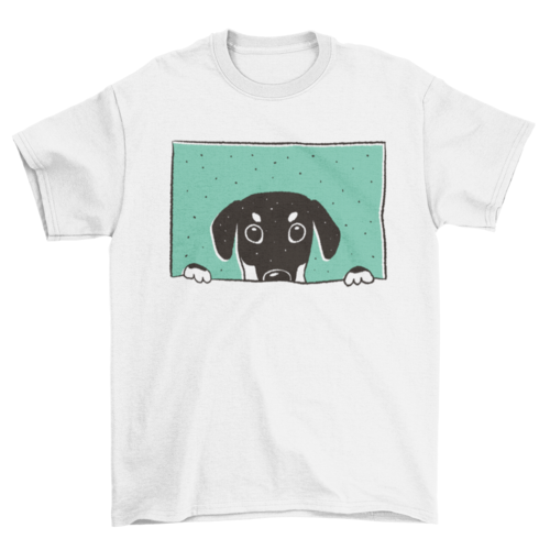 Peeking doberman t-shirt