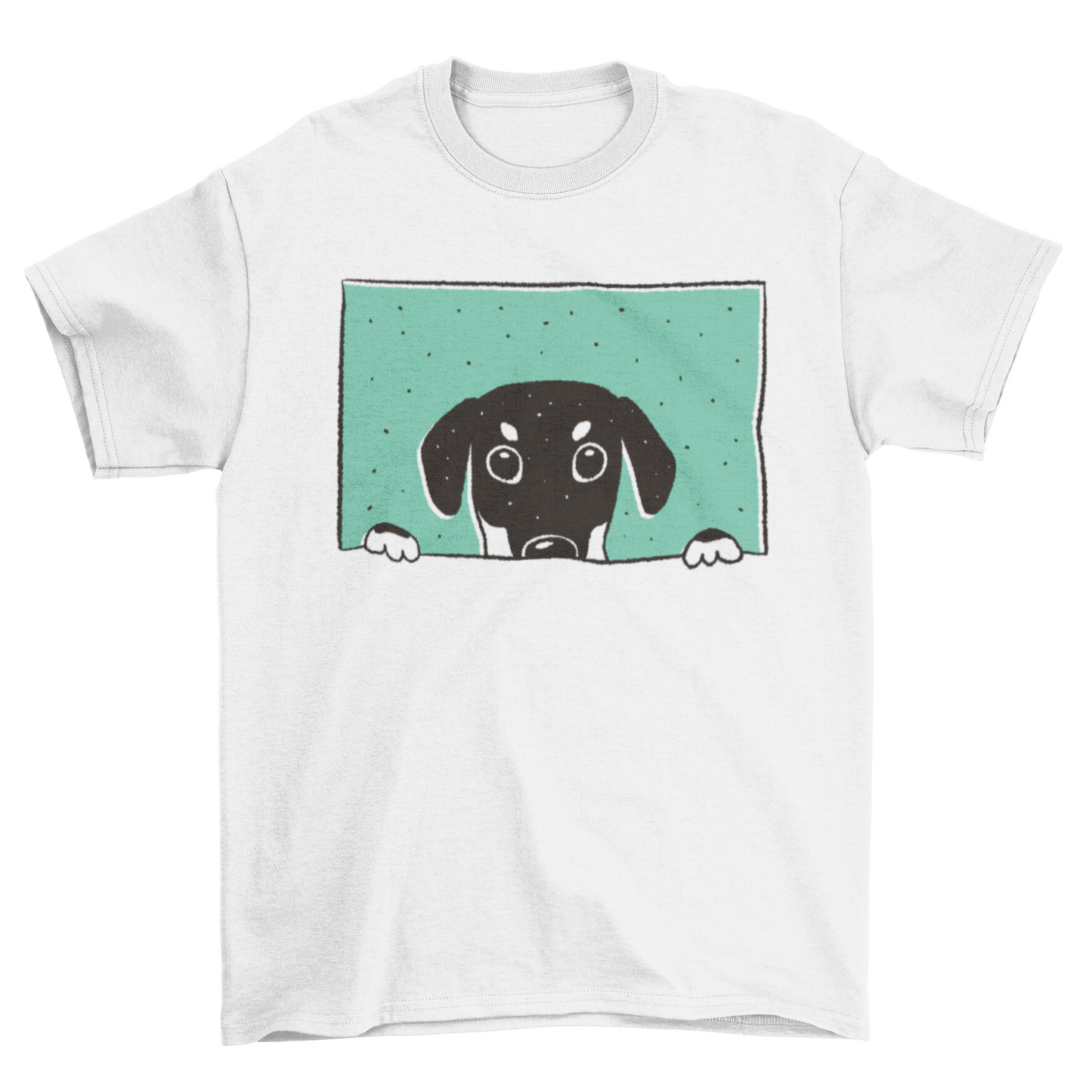 Peeking doberman t-shirt