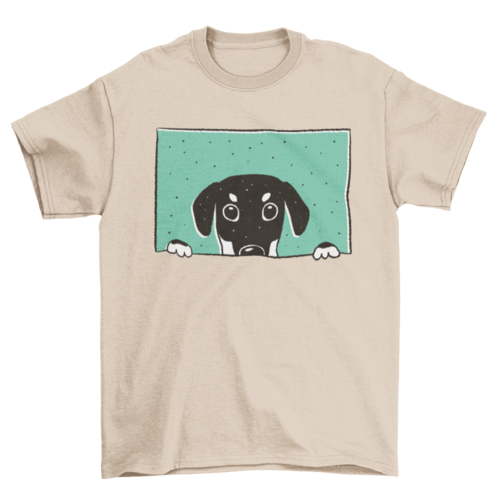 Peeking doberman t-shirt